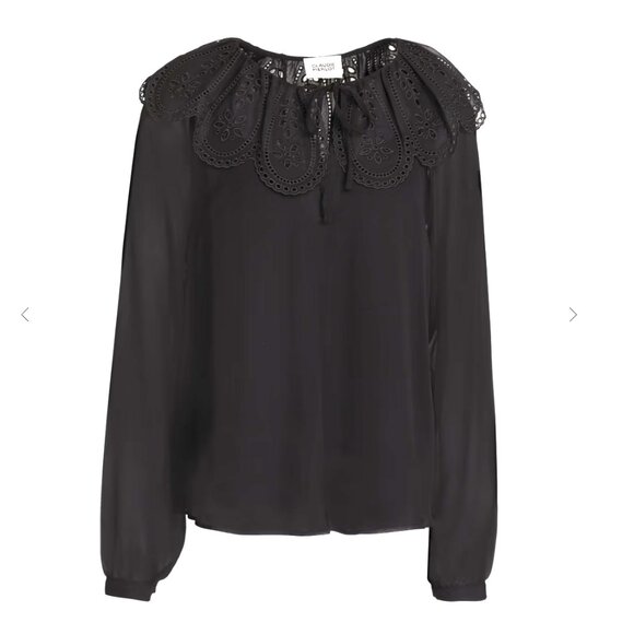 New Claudie Pierlot Broderie Anglaise Georgette Blouse – Size 36 /4 - Picture 1 of 8